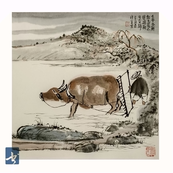 《牧牛耕春》—肖培金辛丑生肖画作品展在天津